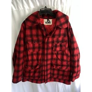Vintage Woolrich Mens Buffalo Plaid Mackinaw Size 42 Jacket Coat Hunting Wool